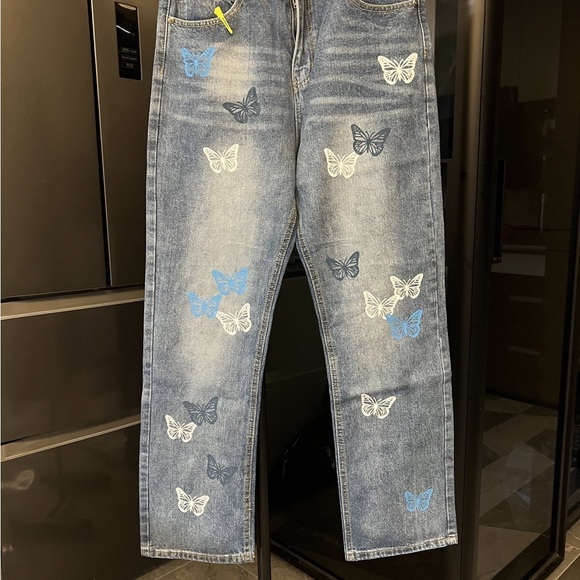 Chrome Hearts Blue and White Butterfly Jeans - Picture 5 of 5